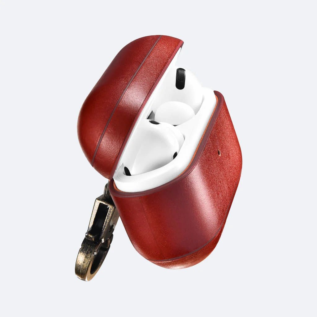 AirPods 1/2 Leather Protective Case Cover with Hook by Hardiston - premium AirPods Cases