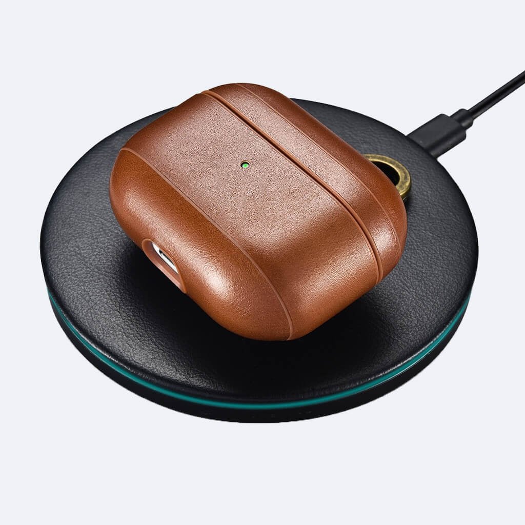 AirPods 1/2 Leather Protective Case Cover with Hook by Hardiston - premium AirPods Cases