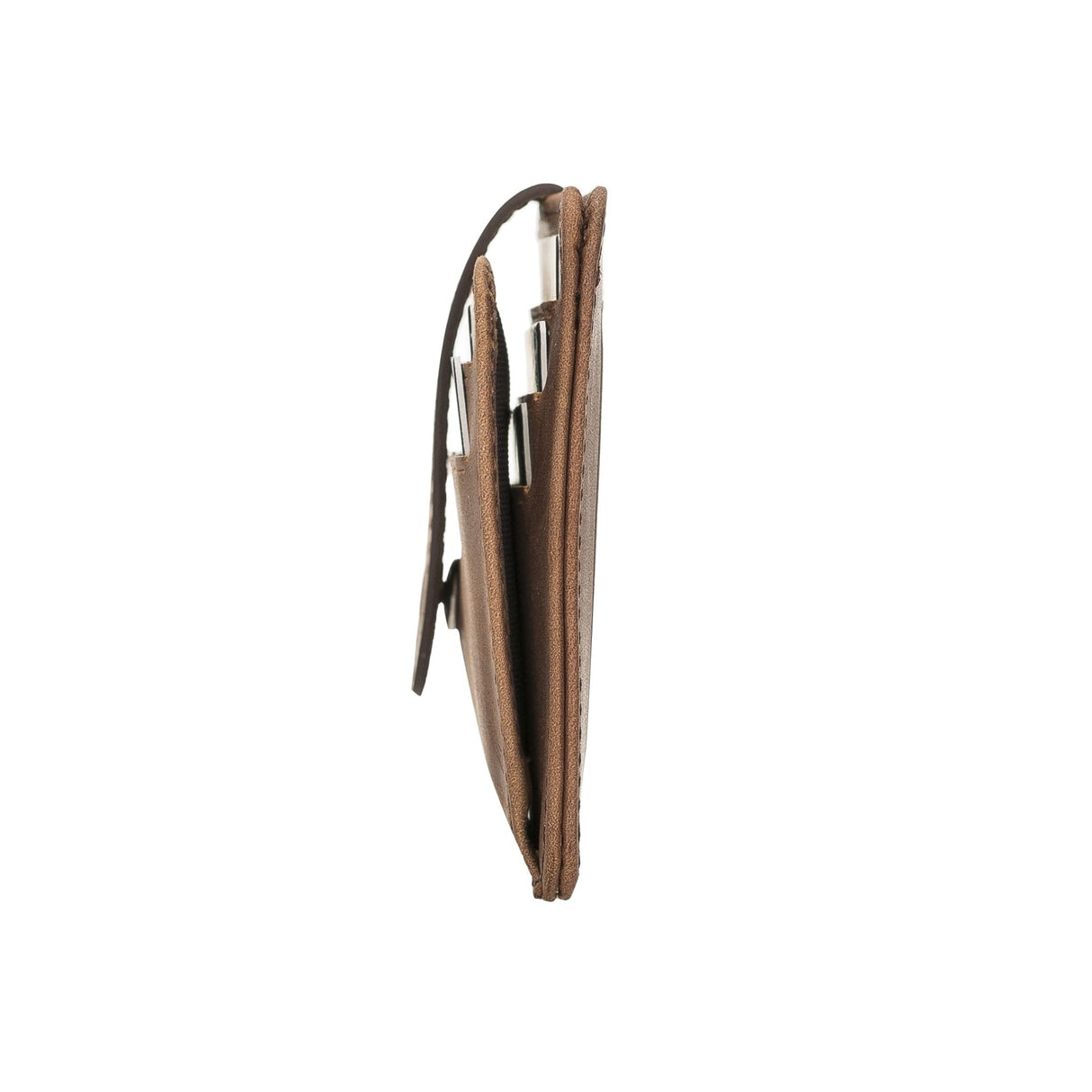 Elegant Leather Card Holder with Snap Closure and Dual ID Windows by Hardiston - premium Card Holders