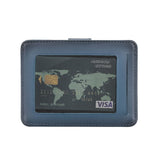 Elegant Leather Card Holder with Snap Closure and Dual ID Windows by Hardiston - premium Card Holders