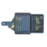 Elegant Leather Card Holder with Snap Closure and Dual ID Windows by Hardiston - premium Card Holders
