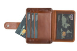 Elegant Leather Card Holder with Snap Closure and Dual ID Windows by Hardiston - premium Card Holders