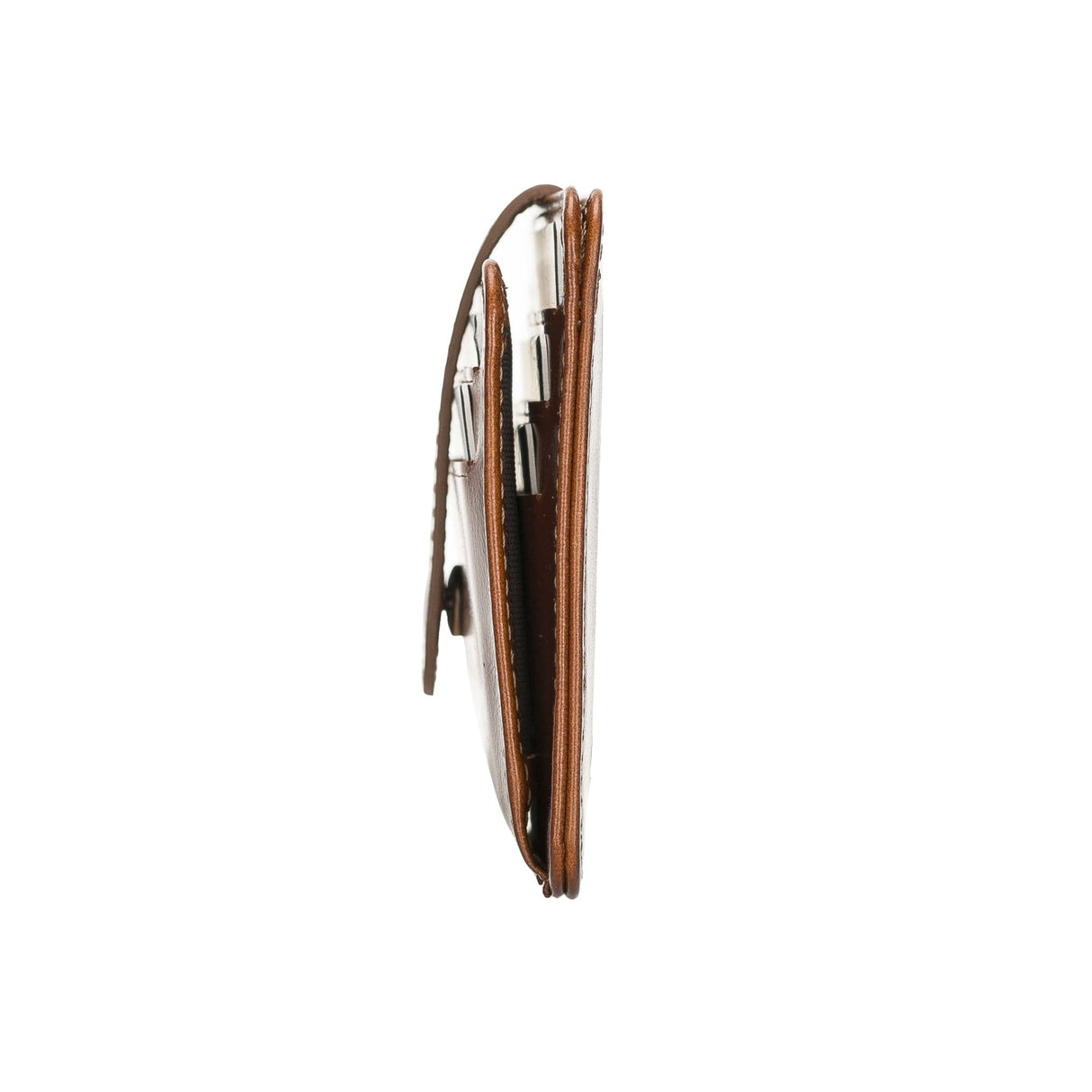 Elegant Leather Card Holder with Snap Closure and Dual ID Windows by Hardiston - premium Card Holders