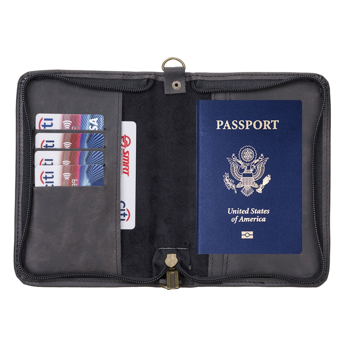 Handcrafted Leather Zipped Passport Holder with Wristlet by Hardiston - premium mws_apo_generated