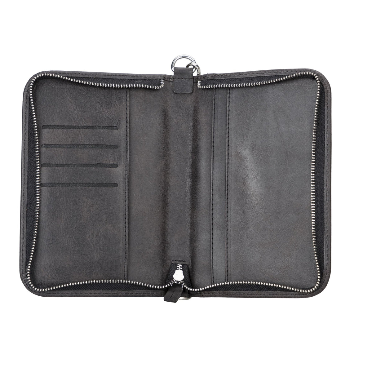 Handcrafted Leather Zipped Passport Holder with Wristlet by Hardiston - premium Passport Cases