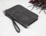 Handcrafted Leather Zipped Passport Holder with Wristlet by Hardiston - premium Passport Cases