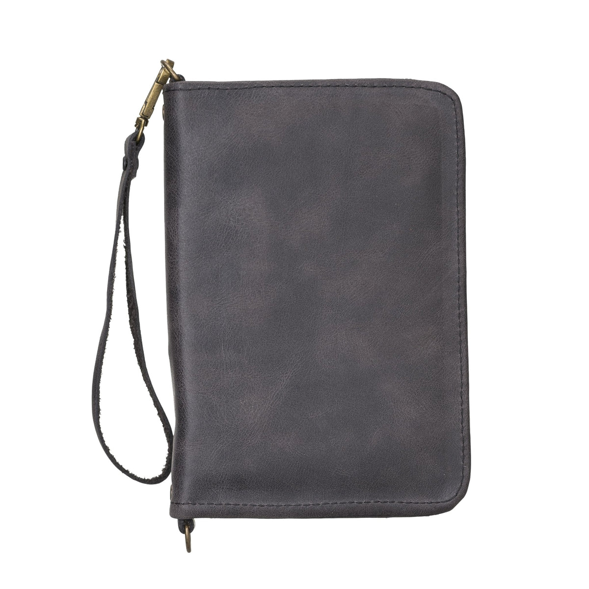 Handcrafted Leather Zipped Passport Holder with Wristlet by Hardiston - premium Passport Cases