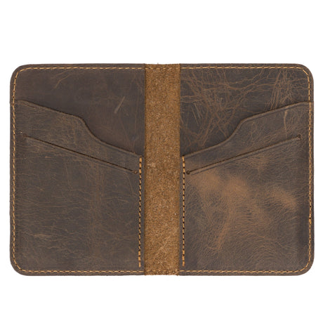 Handmade Genuine Leather Bi - Fold Card Holder by Hardiston - premium Card Holders