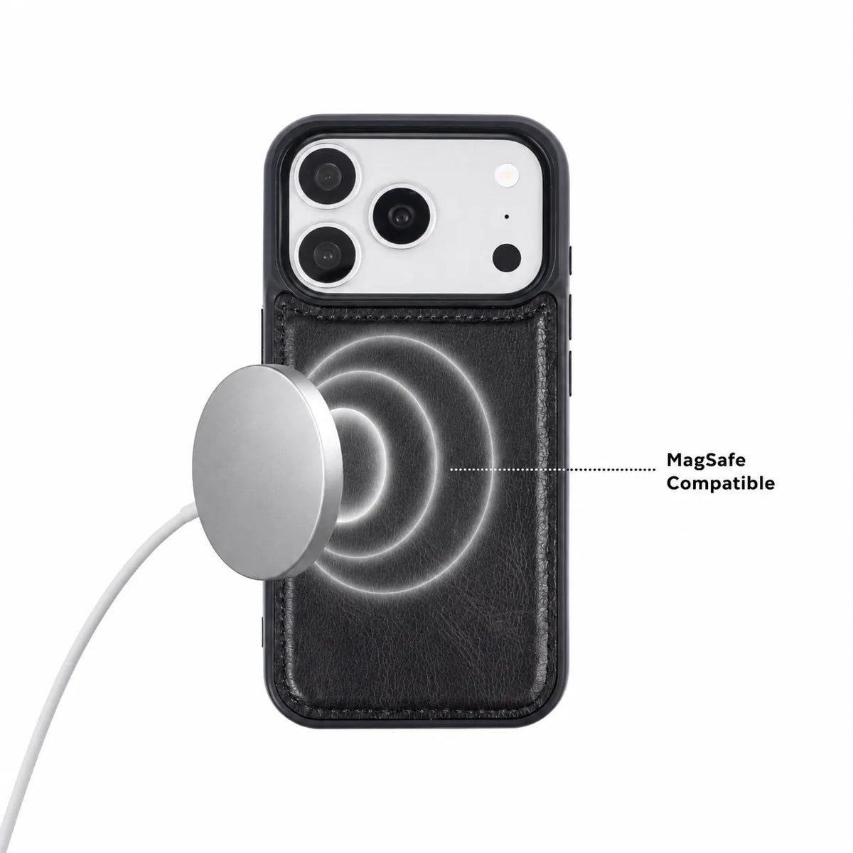 iPhone 18 Pro Slim Snap-On Leather Case – MagSafe & TPE Bumper