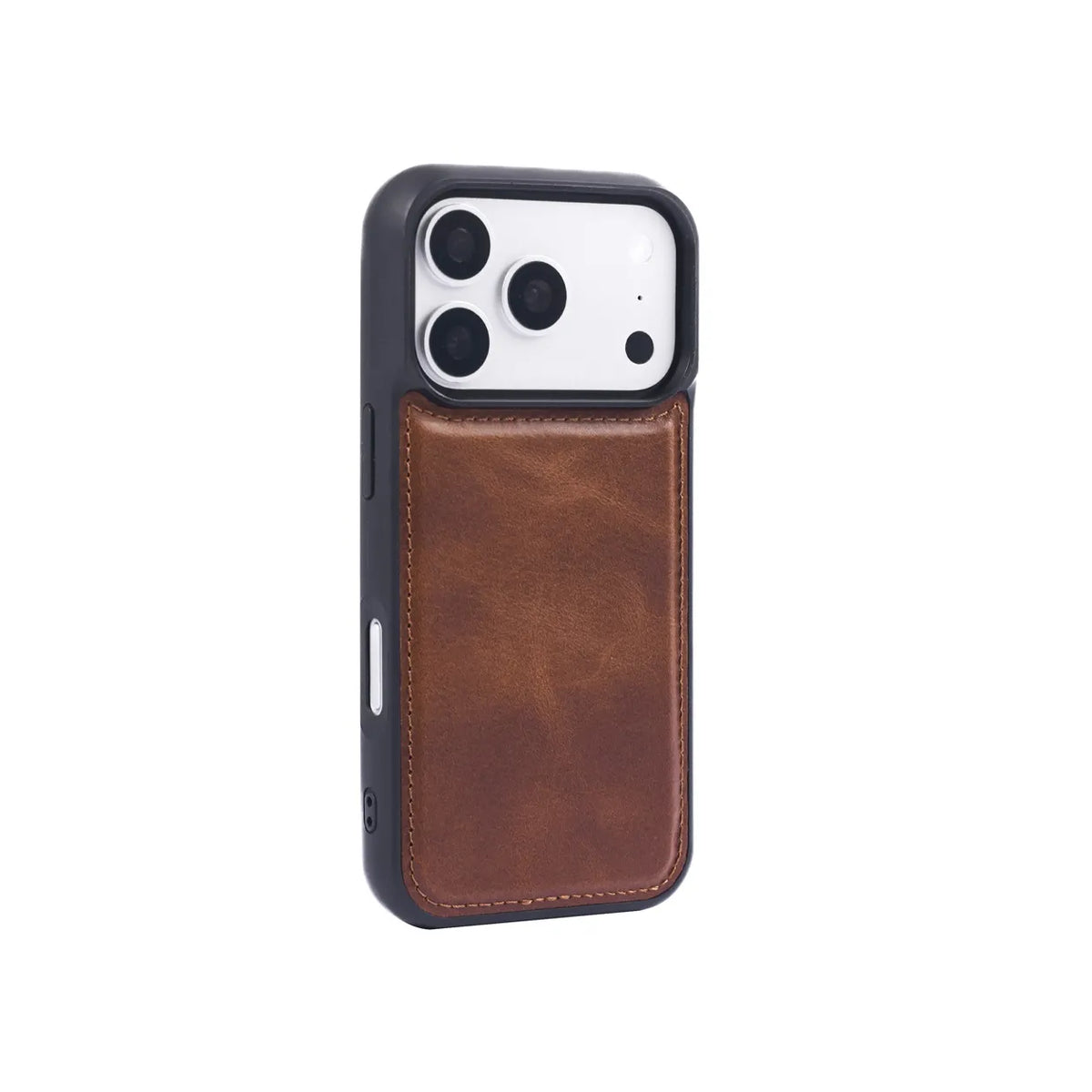 iPhone 18 Pro Slim Snap-On Leather Case – MagSafe & TPE Bumper