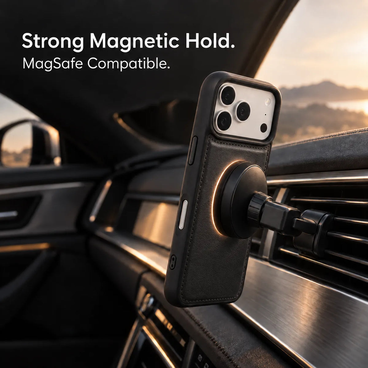 iPhone 18 Pro Max Slim Snap-On Leather Case – MagSafe & TPE Bumper by Hardiston - premium iPhone 18 Cases