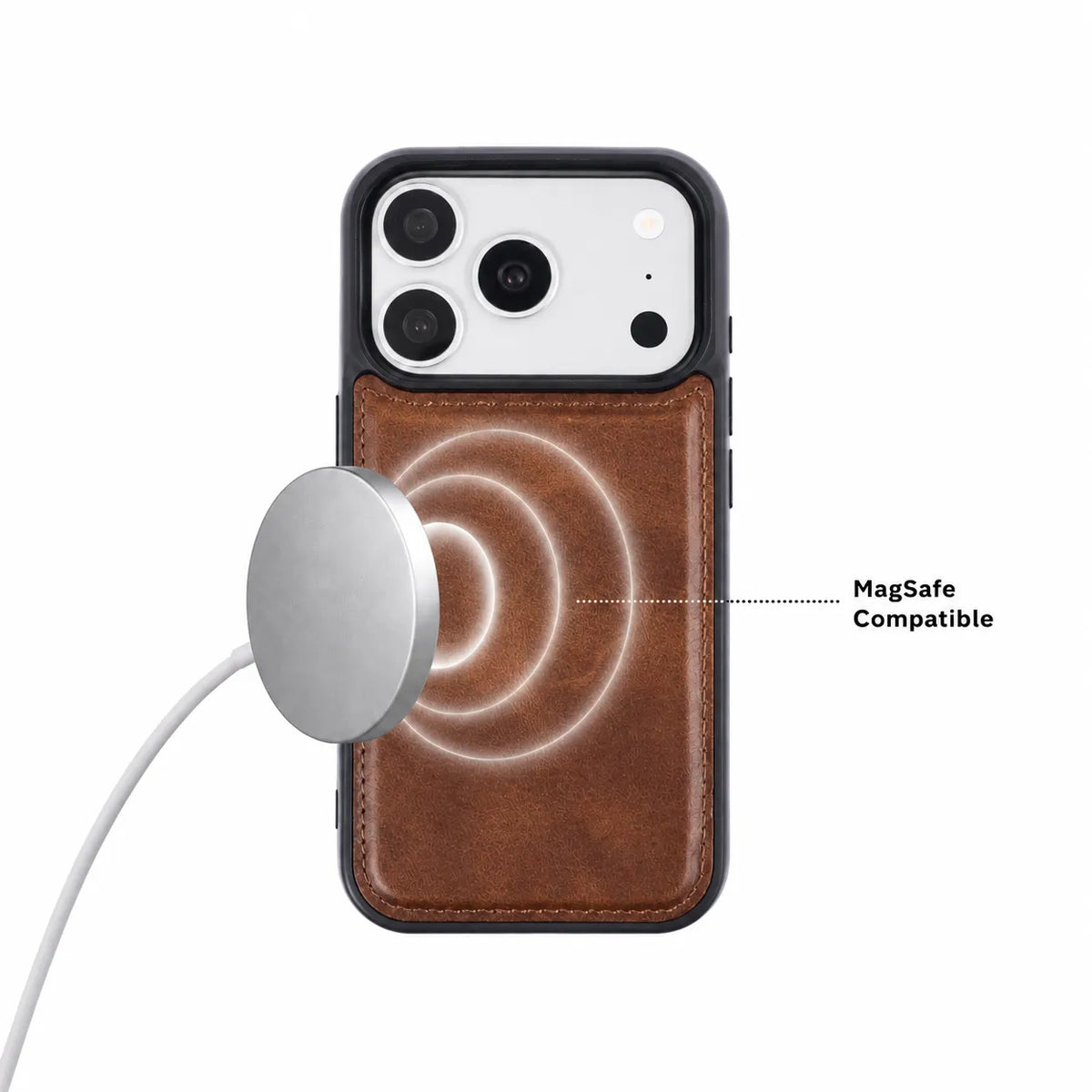 iPhone 18 Pro Max Slim Snap-On Leather Case – MagSafe & TPE Bumper by Hardiston - premium iPhone 18 Cases