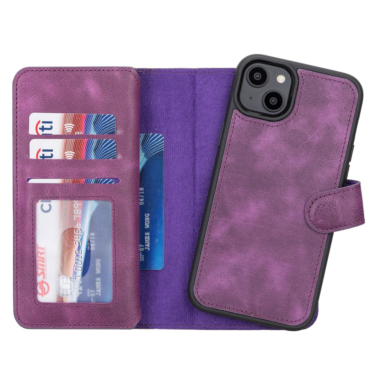 iPhone 14 Plus Leather Dual Wallet Case by Hardiston - premium iPhone 14 Cases