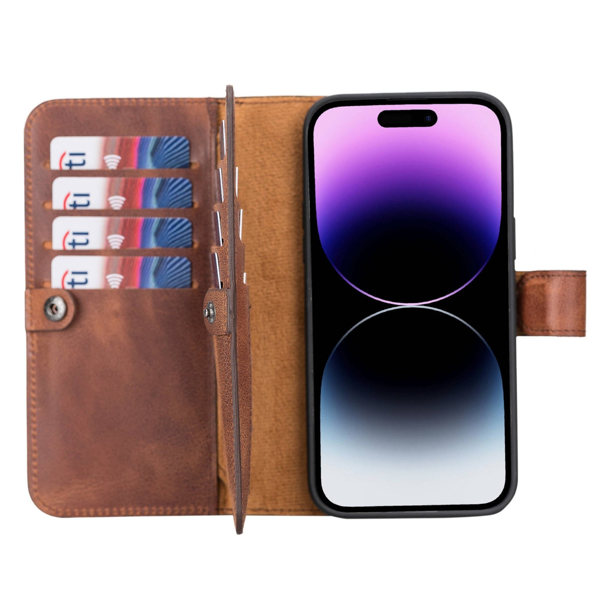 iPhone 14 Pro Max Dual Leather Wallet Case by Hardiston - premium iPhone 14 Cases