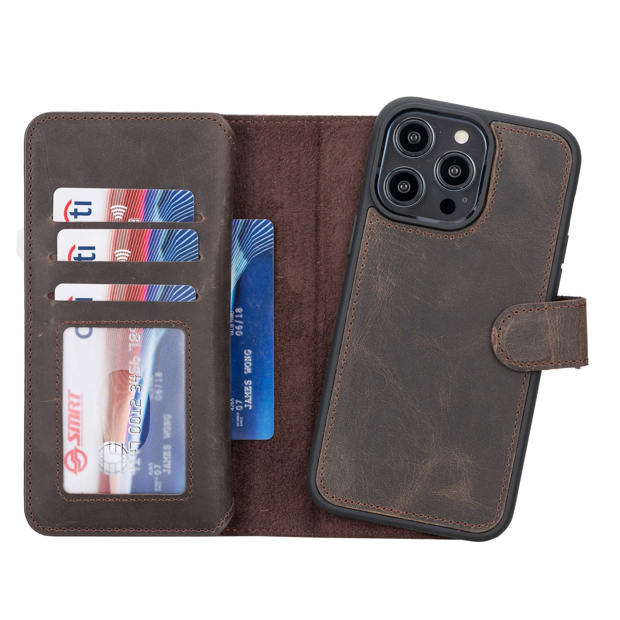 iPhone 14 Pro Max Dual Leather Wallet Case by Hardiston - premium iPhone 14 Cases