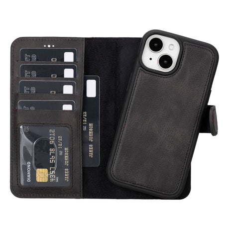 iPhone 15 Leather Wallet PhoneCase by Hardiston - premium iPhone 15 Cases