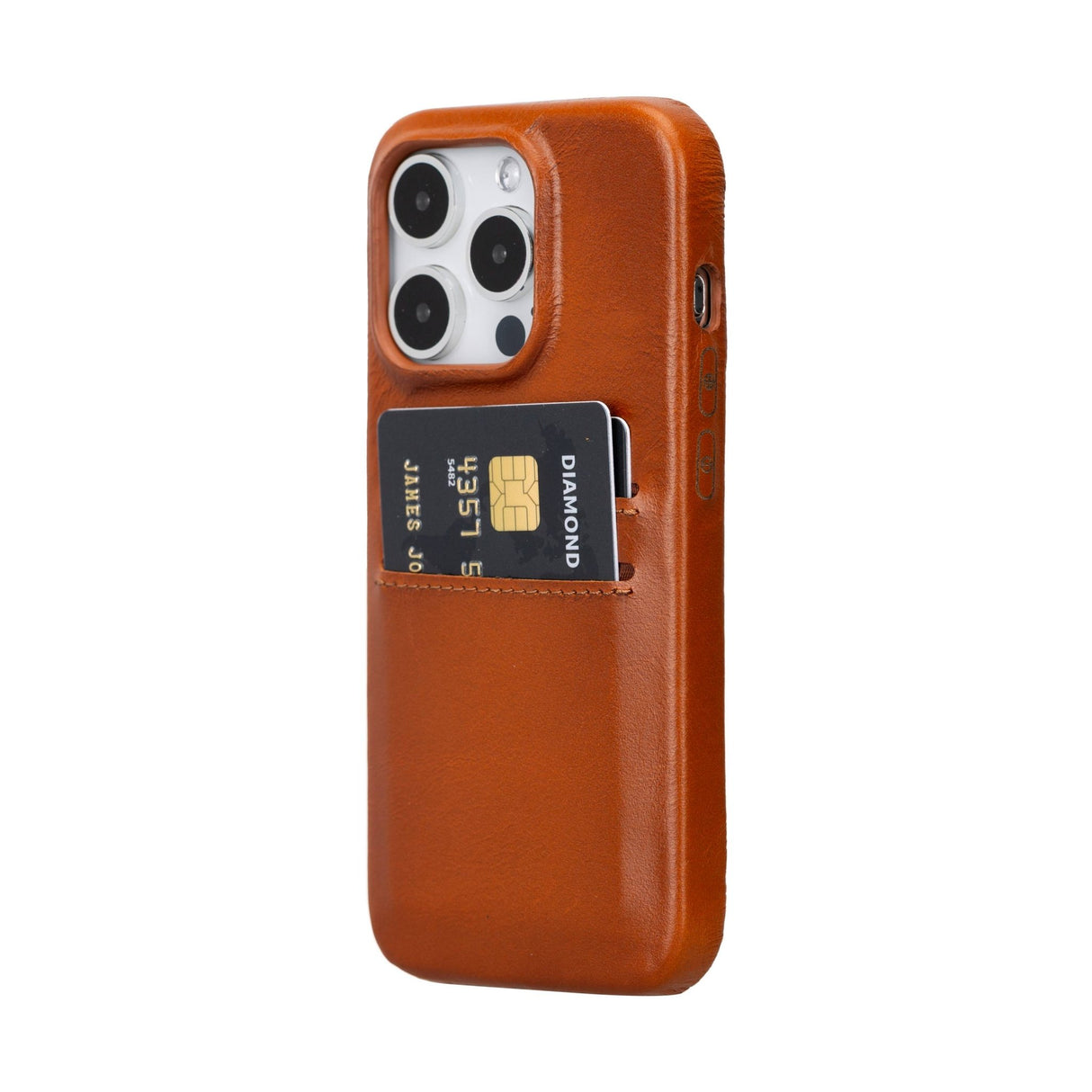 iPhone 15 Pro Leather Snap - on wallet case by Hardiston - premium iPhone 15 Cases