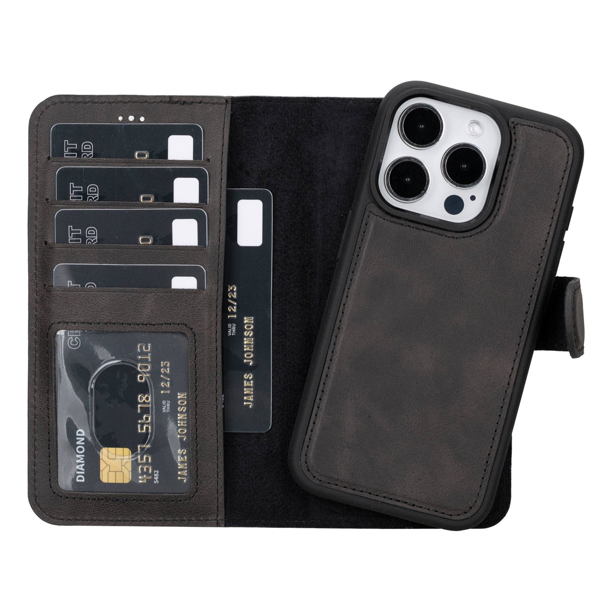 iPhone 15 Pro Leather Wallet Case by Hardiston - premium iPhone 15 Cases
