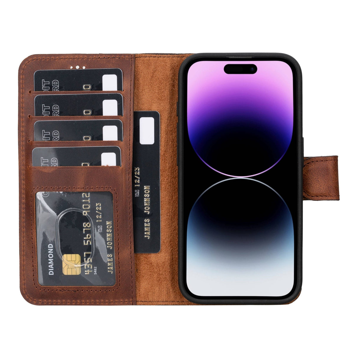 iPhone 15 Pro Leather Wallet Case by Hardiston - premium iPhone 15 Cases