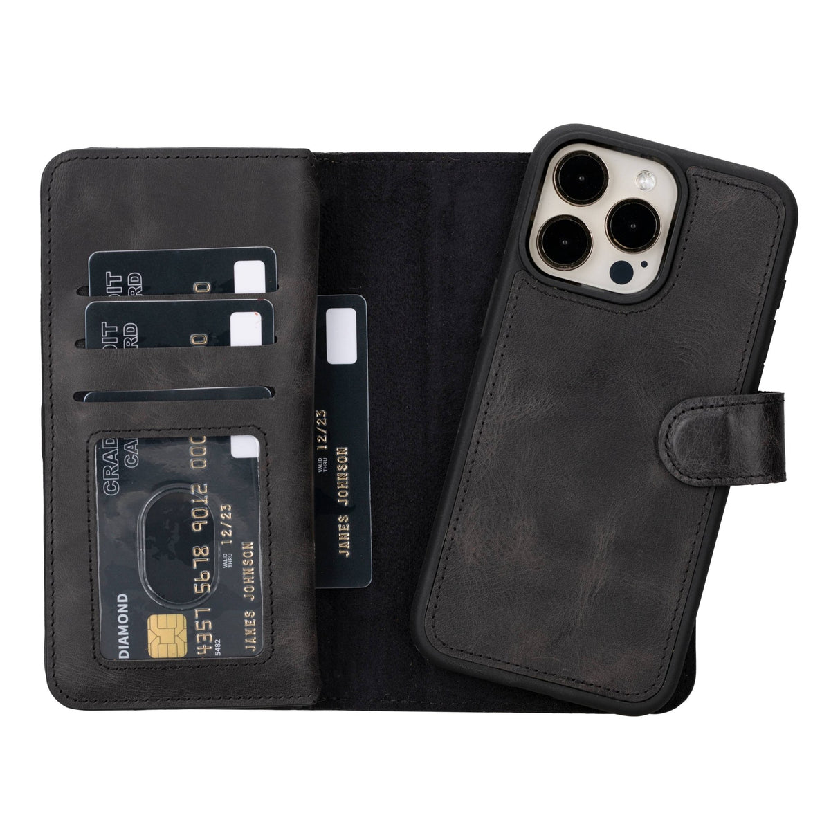 iPhone 15 Pro Max Dual Leather Wallet Case by Hardiston - premium iPhone 15 Cases