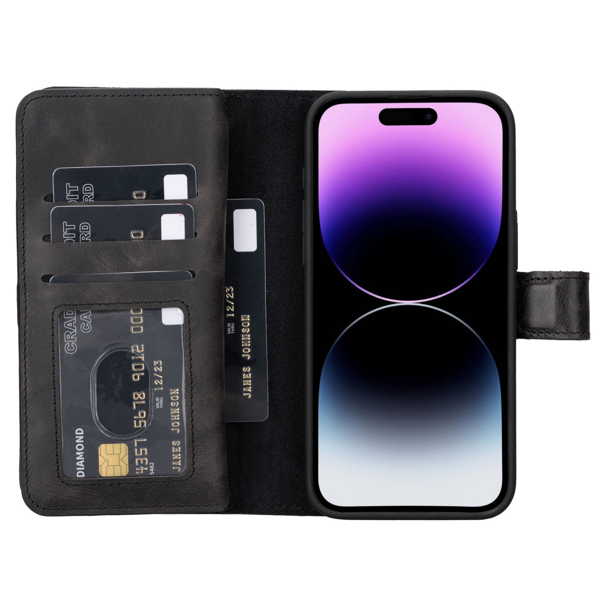 iPhone 15 Pro Max Dual Leather Wallet Case by Hardiston - premium iPhone 15 Cases