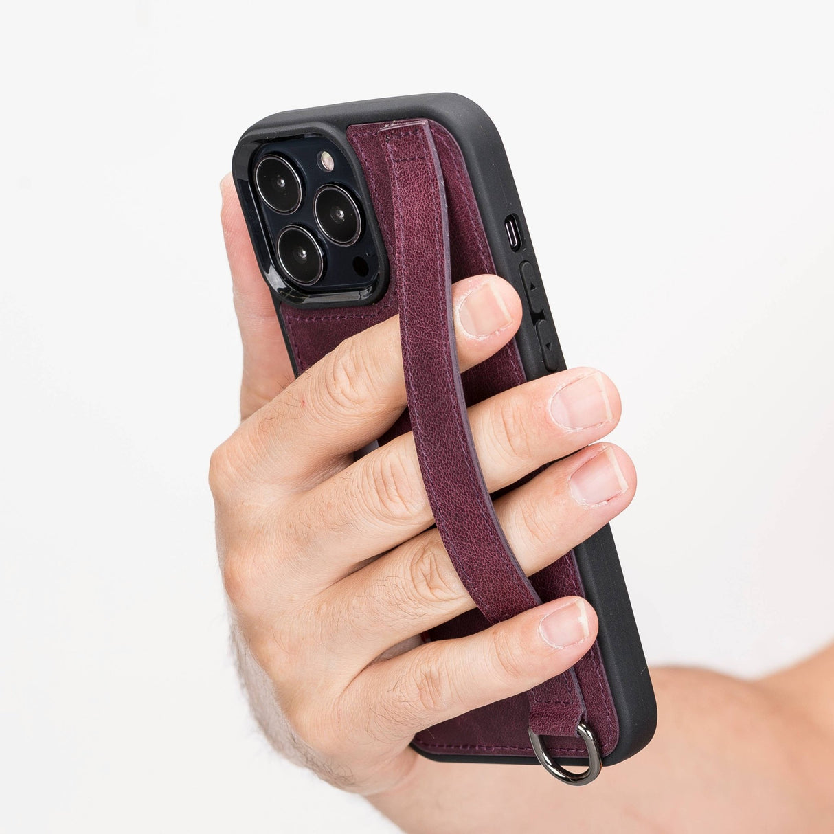 iPhone 15 Snap - on Leather Grip Case by Hardiston - premium iPhone 15 Cases