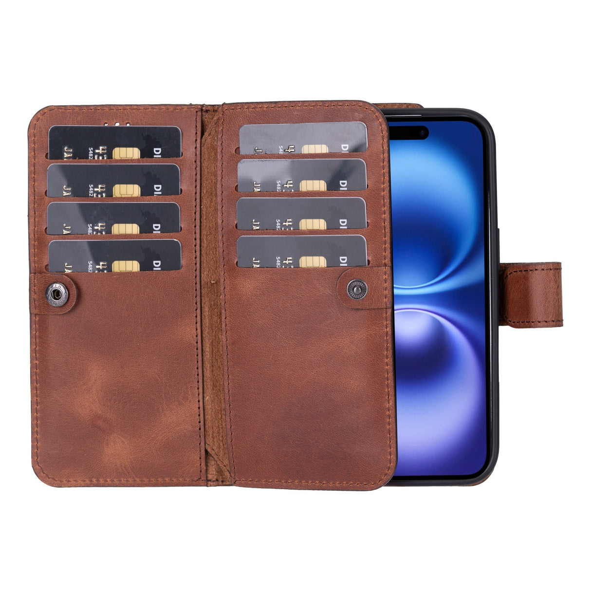 iPhone 16 E Leather Dual Wallet Case by Hardiston - premium iPhone 16 Cases