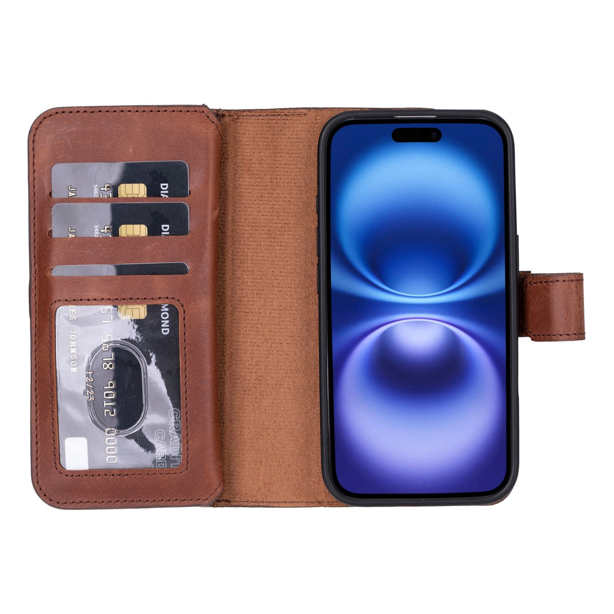iPhone 16 E Leather Dual Wallet Case by Hardiston - premium iPhone 16 Cases