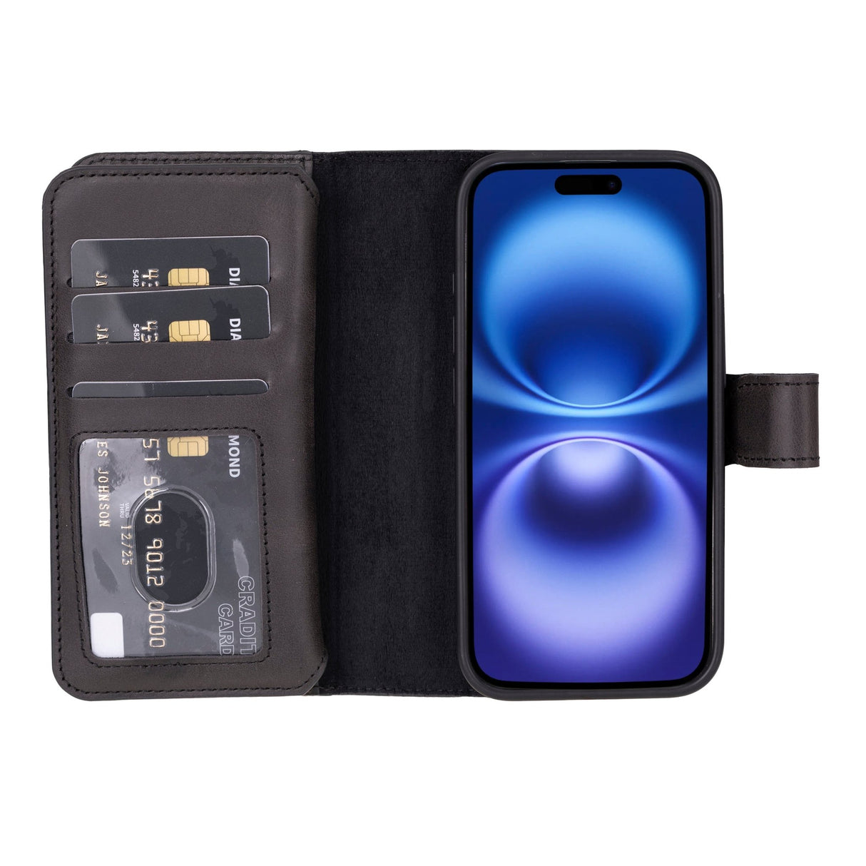 iPhone 16 E Leather Dual Wallet Case by Hardiston - premium iPhone 16 Cases
