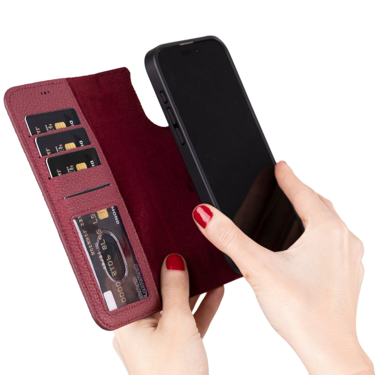 iPhone 16 E Leather Wallet Case by Hardiston - premium iPhone 16 Cases