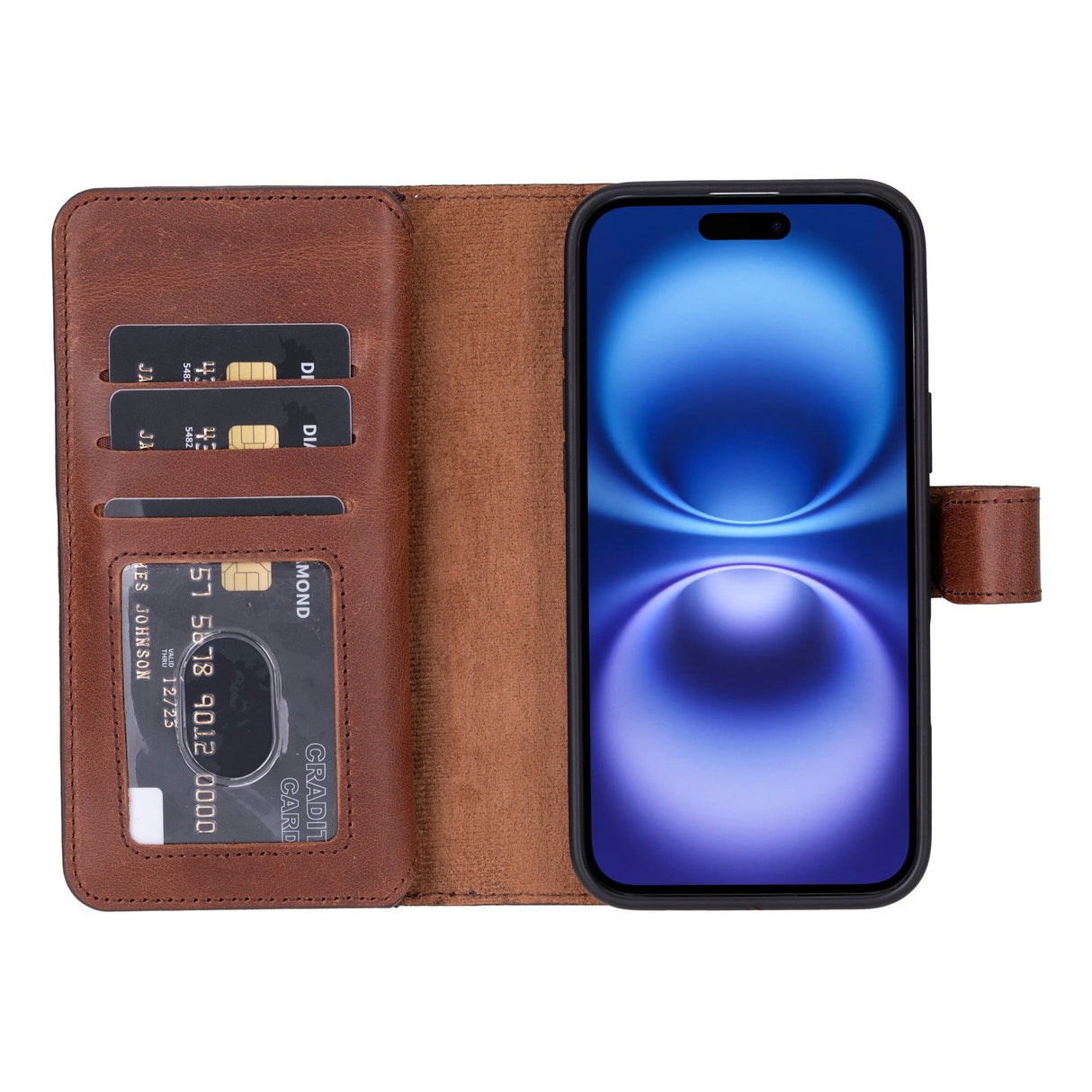 iPhone 16 Plus Leather Dual Wallet Case by Hardiston - premium iPhone 16 Cases