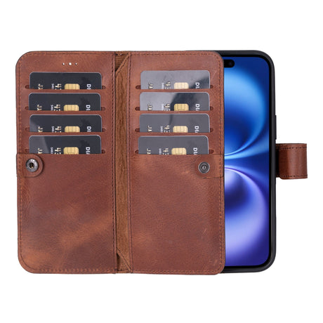 iPhone 16 Plus Leather Dual Wallet Case by Hardiston - premium mws_apo_generated