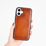 iPhone 16 Plus Leather Snap - on Flex Flat by Hardiston - premium iPhone 16 Cases