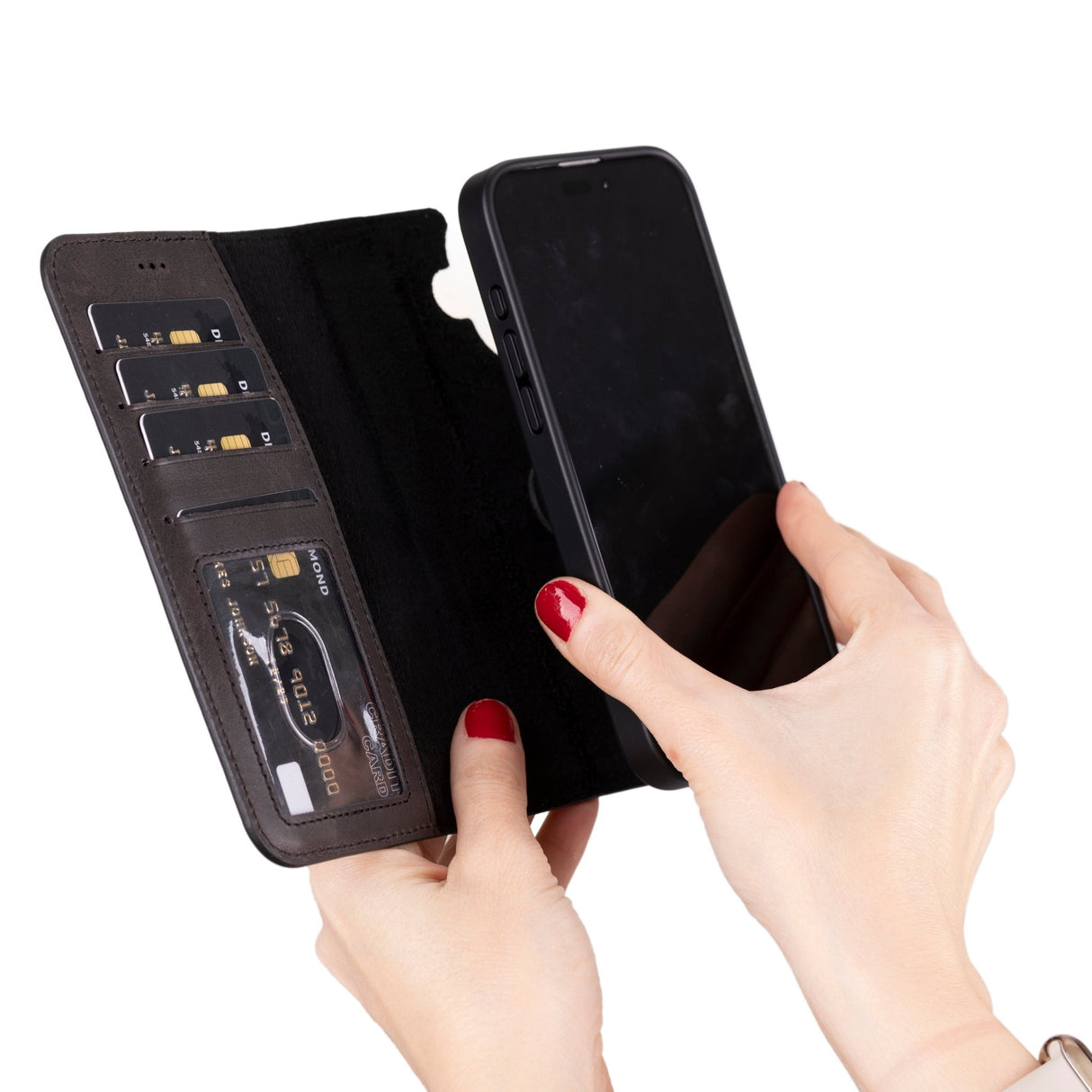 iPhone 16 Plus Leather Wallet Case by Hardiston - premium iPhone 16 Cases