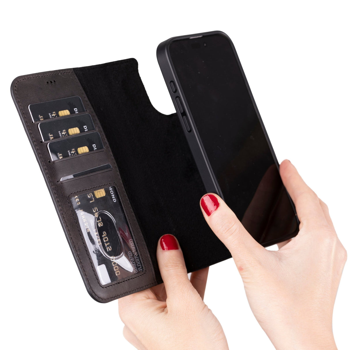 iPhone 16 Pro Leather Wallet Case by Hardiston - premium iPhone 16 Cases