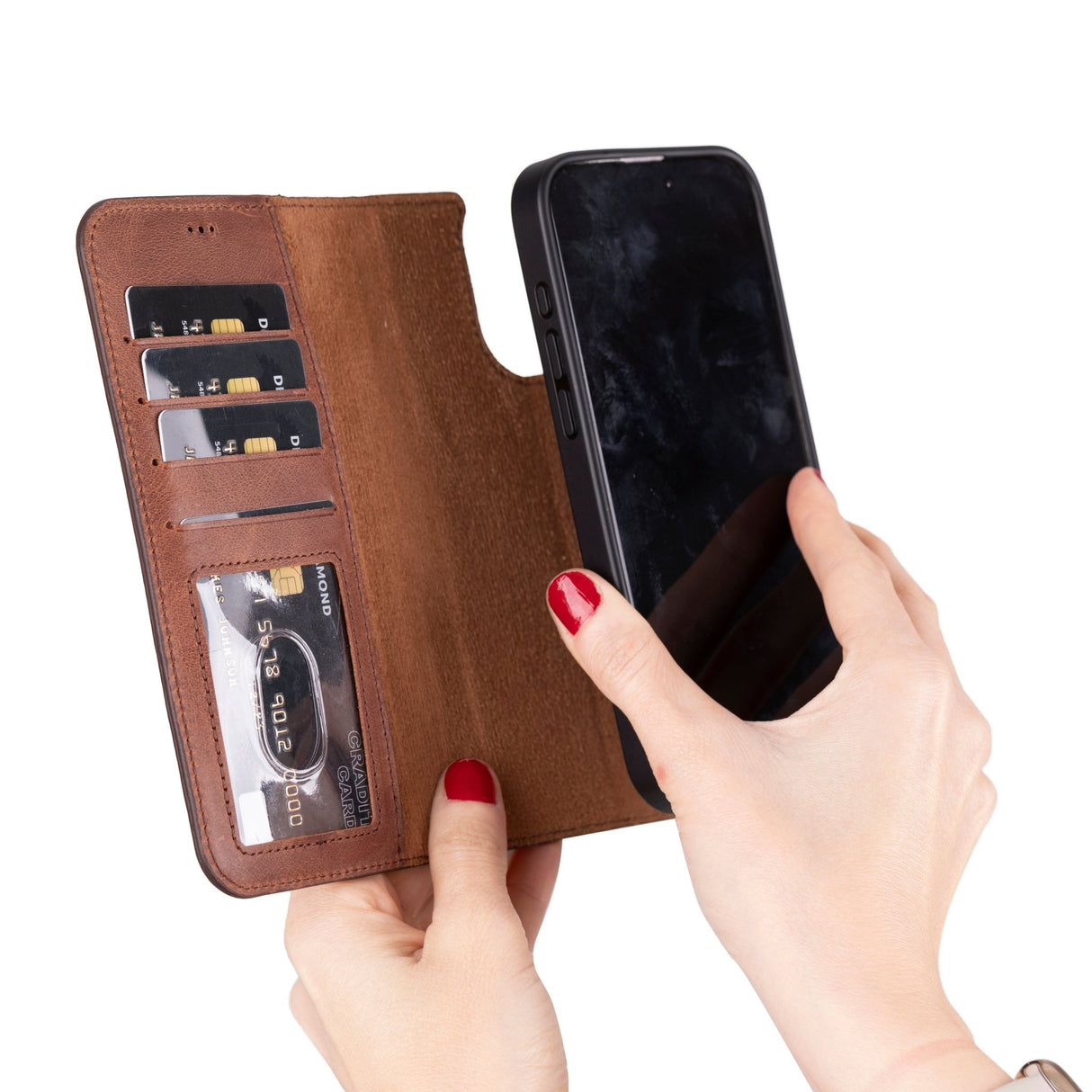 iPhone 16 Pro Leather Wallet Case by Hardiston - premium iPhone 16 Cases