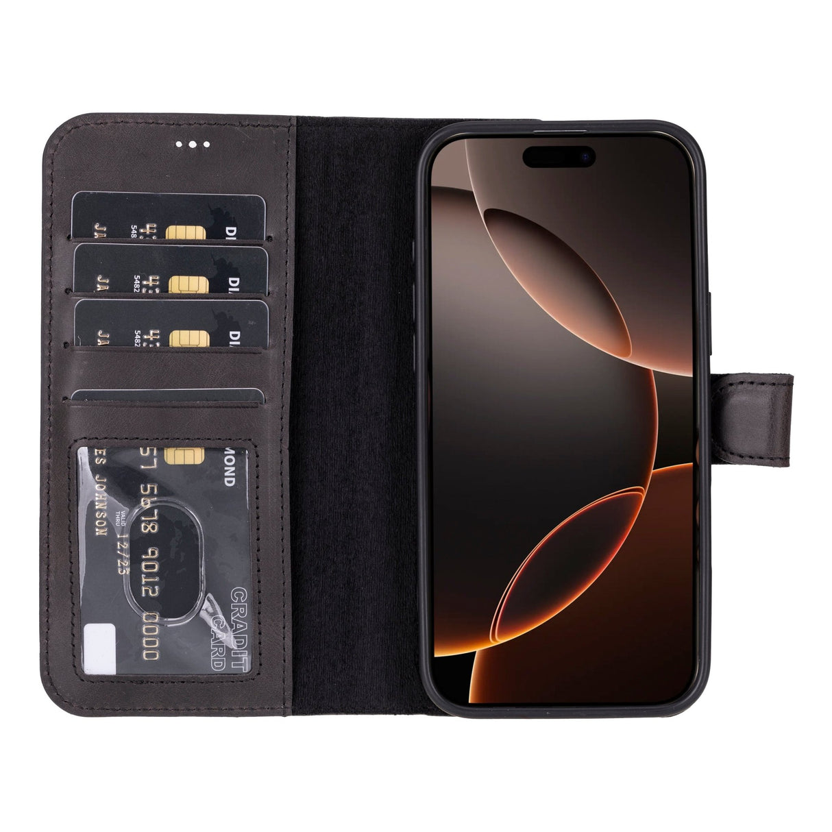 iPhone 16 Pro Max Leather Wallet Case by Hardiston - premium iPhone 16 Cases