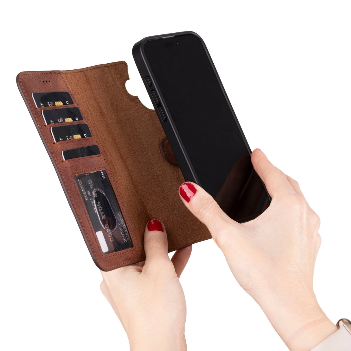 iPhone 16 Pro Max Leather Wallet Case by Hardiston - premium iPhone 16 Cases