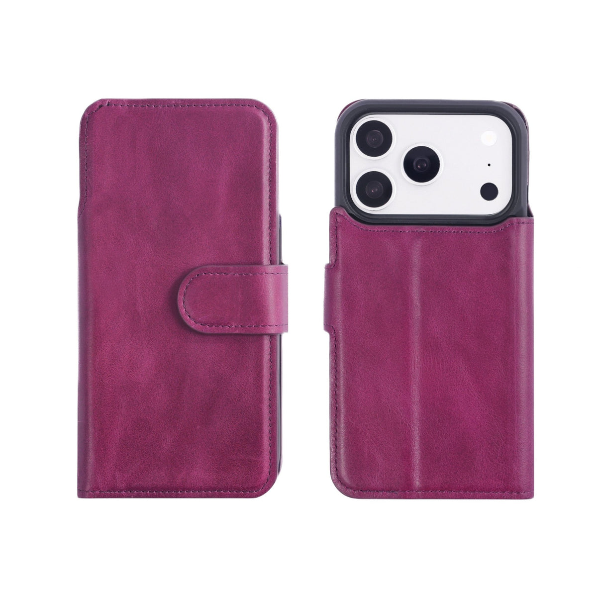iPhone 18 Pro Double Wallet Case – Handmade Leather, MagSafe & RFID by Hardiston - premium iPhone 18 Cases