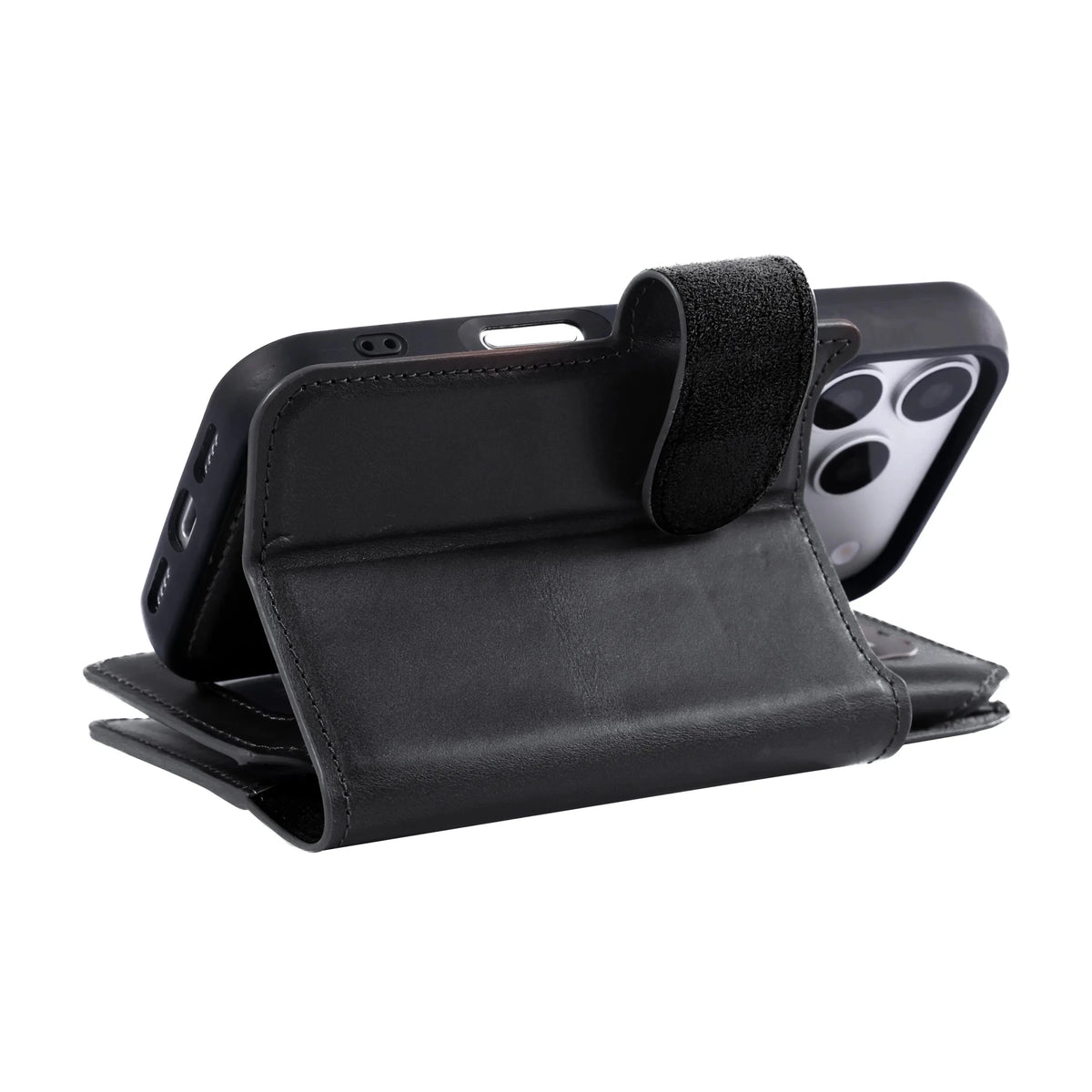 iPhone 18 Pro Double Wallet Case – Handmade Leather, MagSafe & RFID by Hardiston - premium iPhone 18 Cases