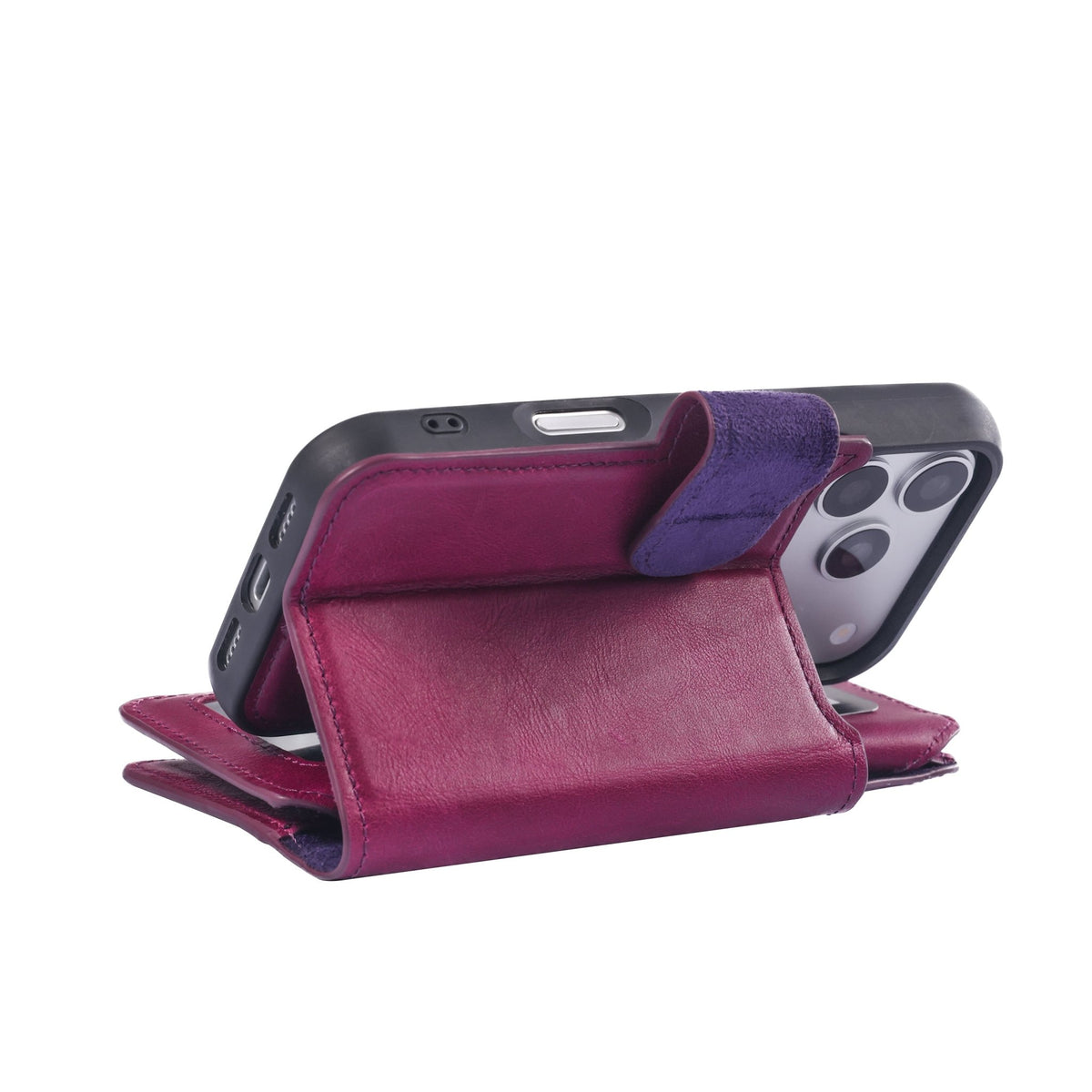 iPhone 18 Pro Double Wallet Case – Handmade Leather, MagSafe & RFID by Hardiston - premium iPhone 18 Cases