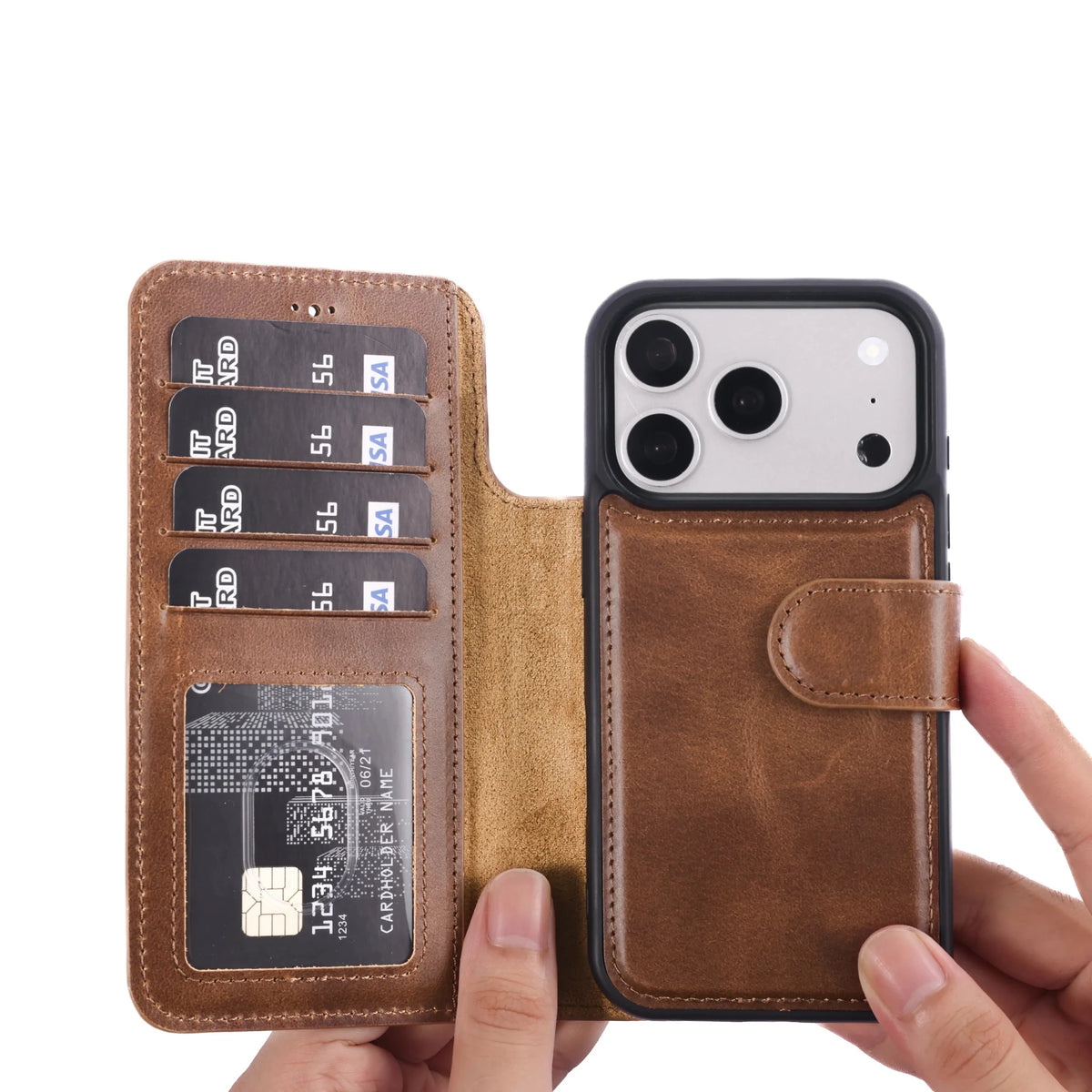 iPhone 18 Pro Magnet Wallet Case – Detachable Leather, MagSafe & RFID by Hardiston - premium iPhone 18 Cases