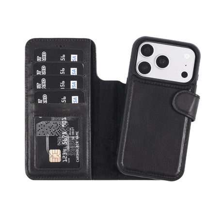 iPhone 18 Pro Magnet Wallet Case – Detachable Leather, MagSafe & RFID by Hardiston - premium iPhone 18 Cases