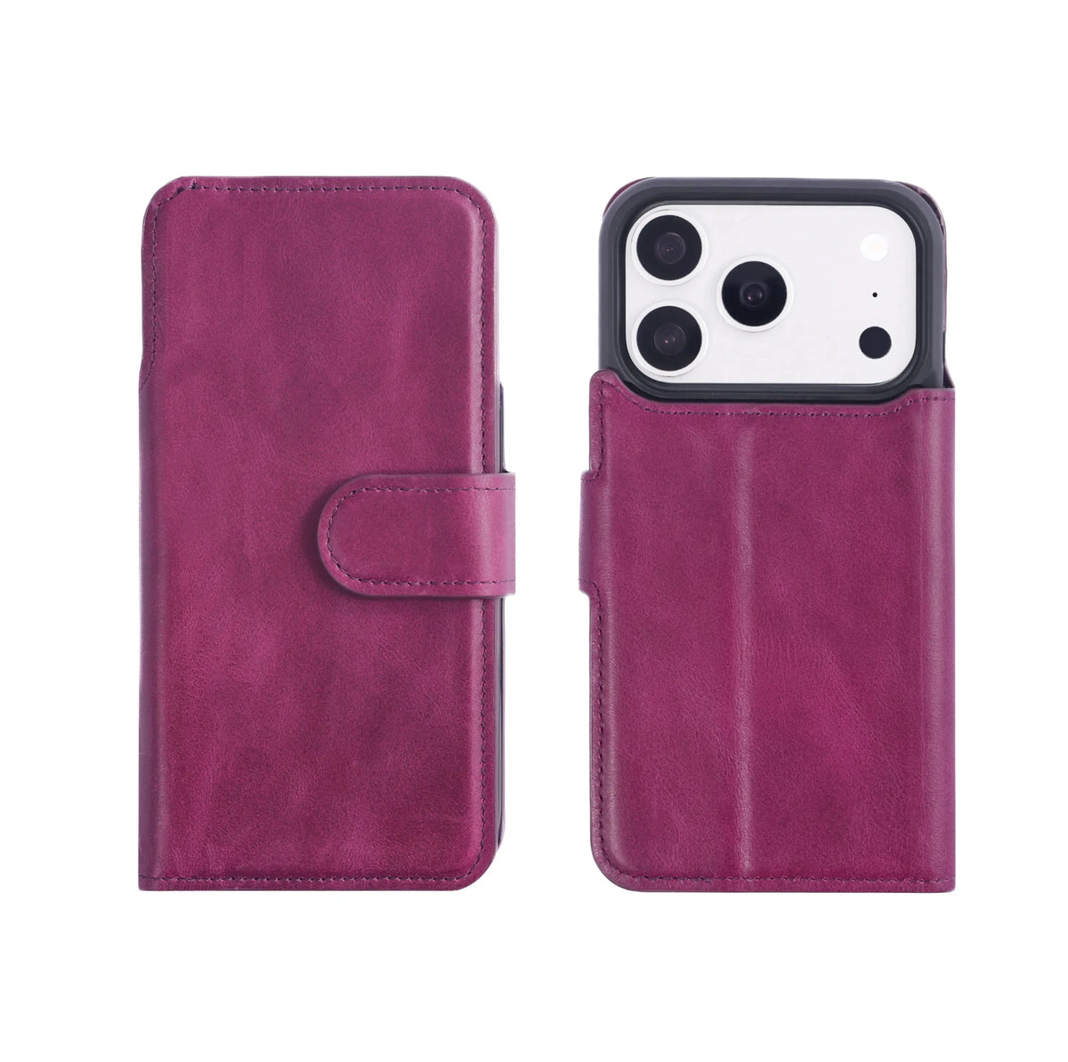 iPhone 18 Pro Max Double Wallet Case – Handmade Leather, MagSafe & RFID by Hardiston - premium iPhone 18 Cases