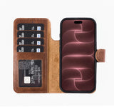 iPhone 18 Pro Max Double Wallet Case – Handmade Leather, MagSafe & RFID by Hardiston - premium iPhone 18 Cases