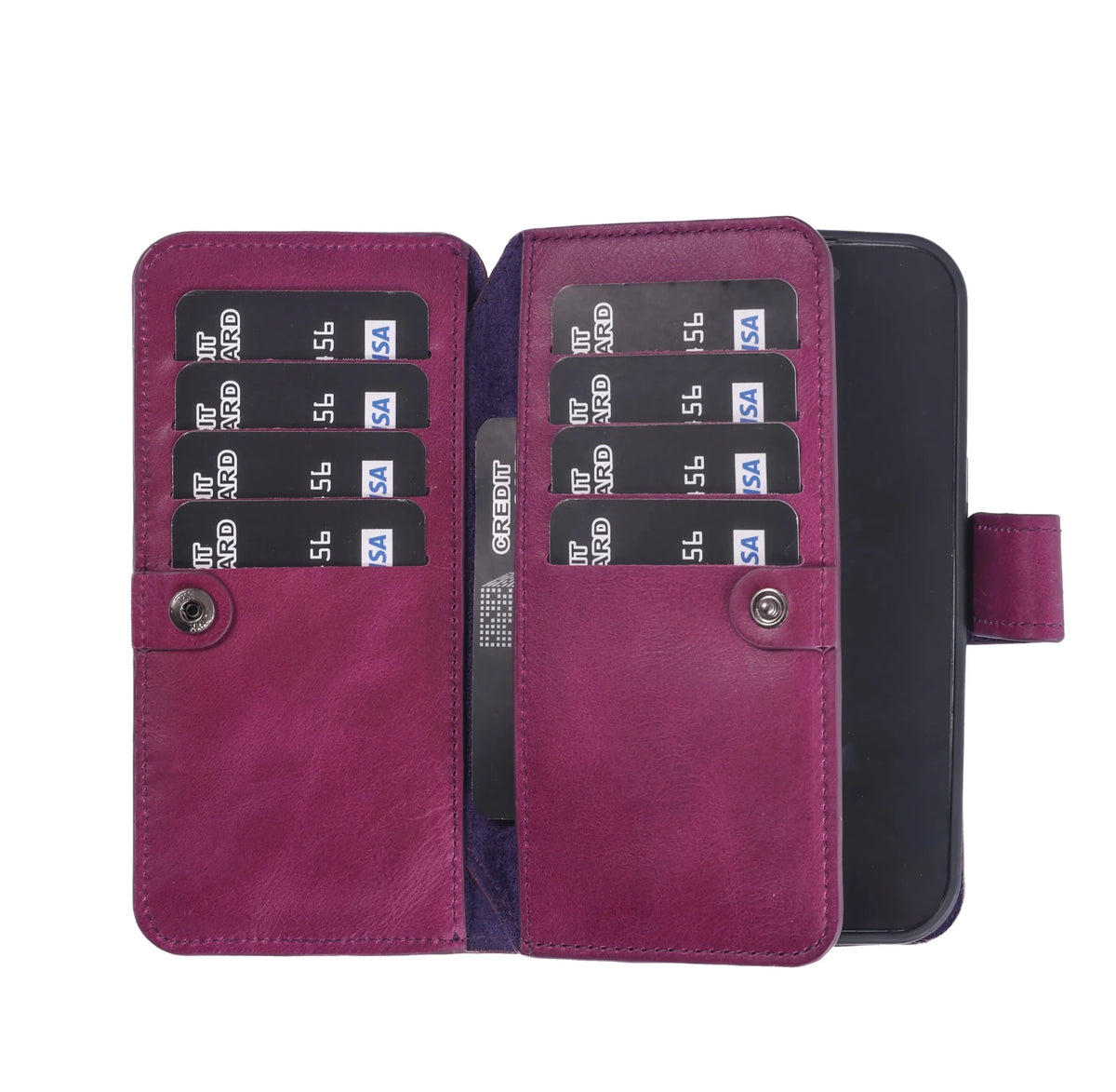 iPhone 18 Pro Max Double Wallet Case – Handmade Leather, MagSafe & RFID by Hardiston - premium iPhone 18 Cases