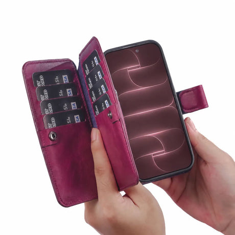 iPhone 18 Pro Max Double Wallet Case – Handmade Leather, MagSafe & RFID by Hardiston - premium iPhone 18 Cases