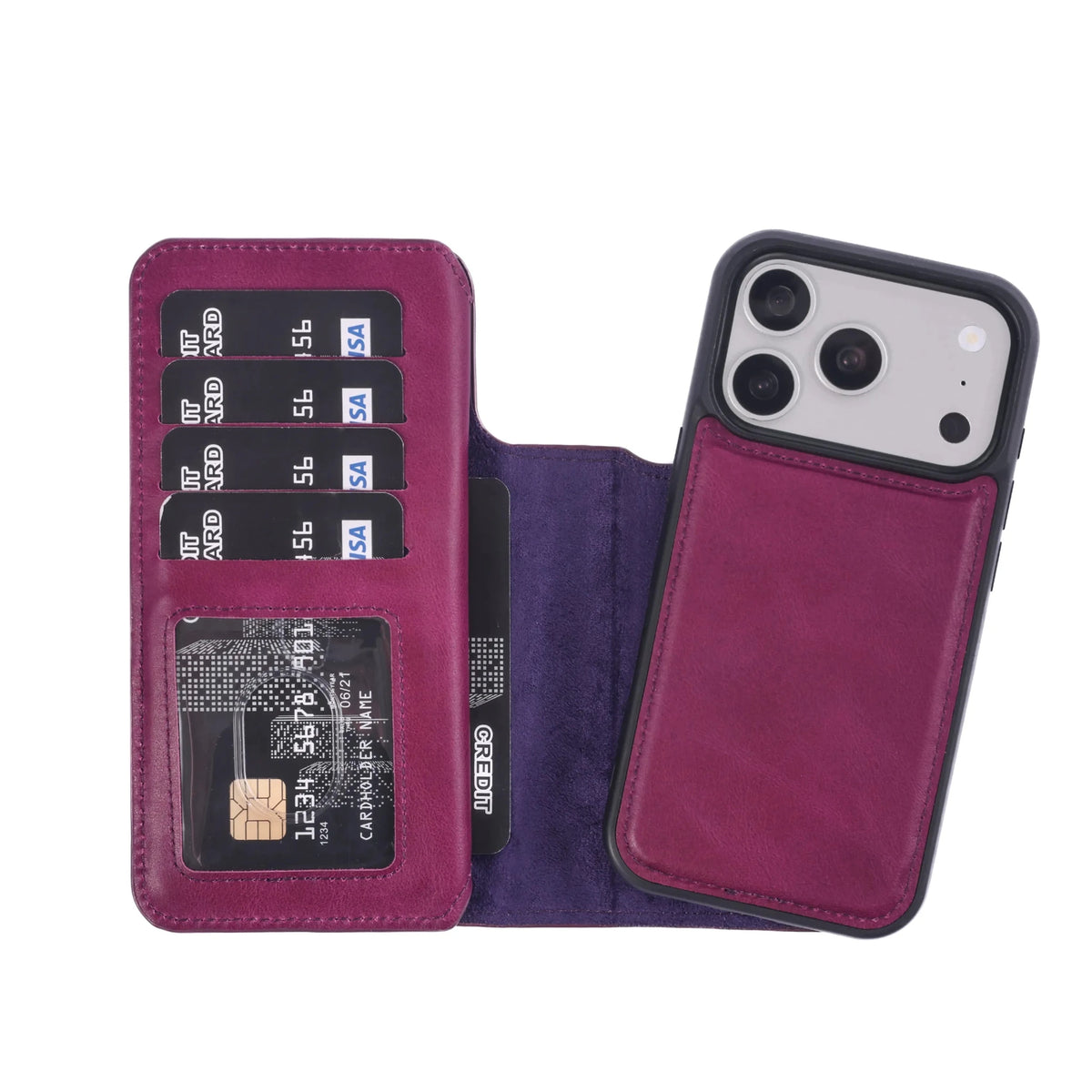 iPhone 18 Pro Max Double Wallet Case – Handmade Leather, MagSafe & RFID by Hardiston - premium iPhone 18 Cases