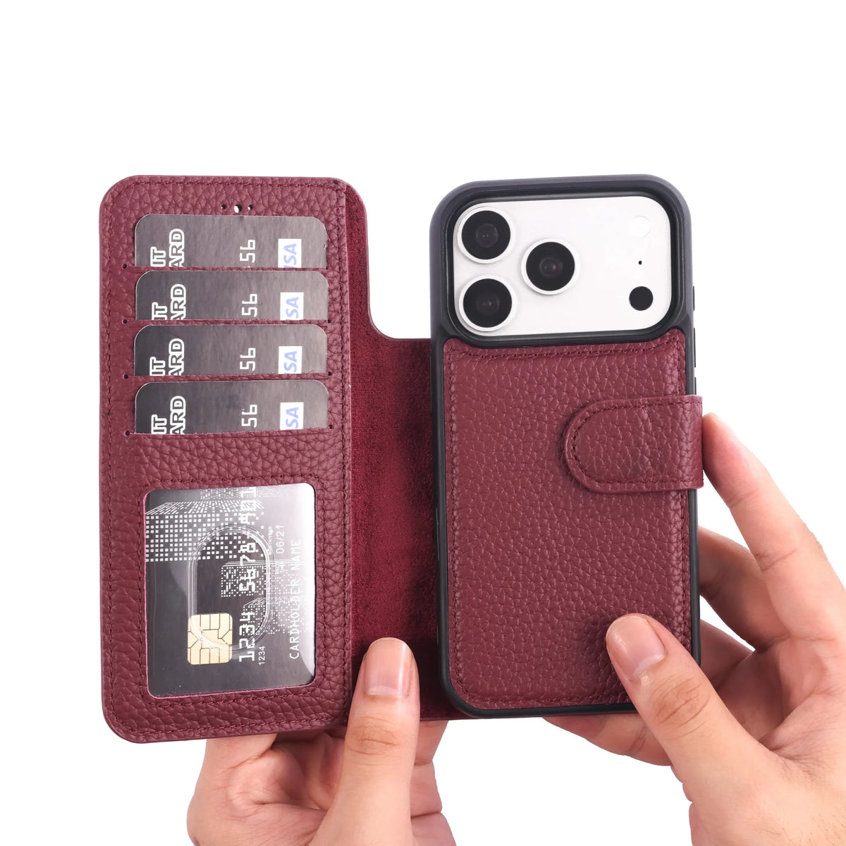 iPhone 18 Pro Max Magnet Wallet Case – Detachable Leather, MagSafe & RFID by Hardiston - premium iPhone 18 Cases