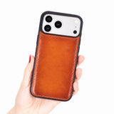 iPhone 18 Pro Max Slim Snap-On Leather Case – MagSafe & TPE Bumper by Hardiston - premium iPhone 18 Cases